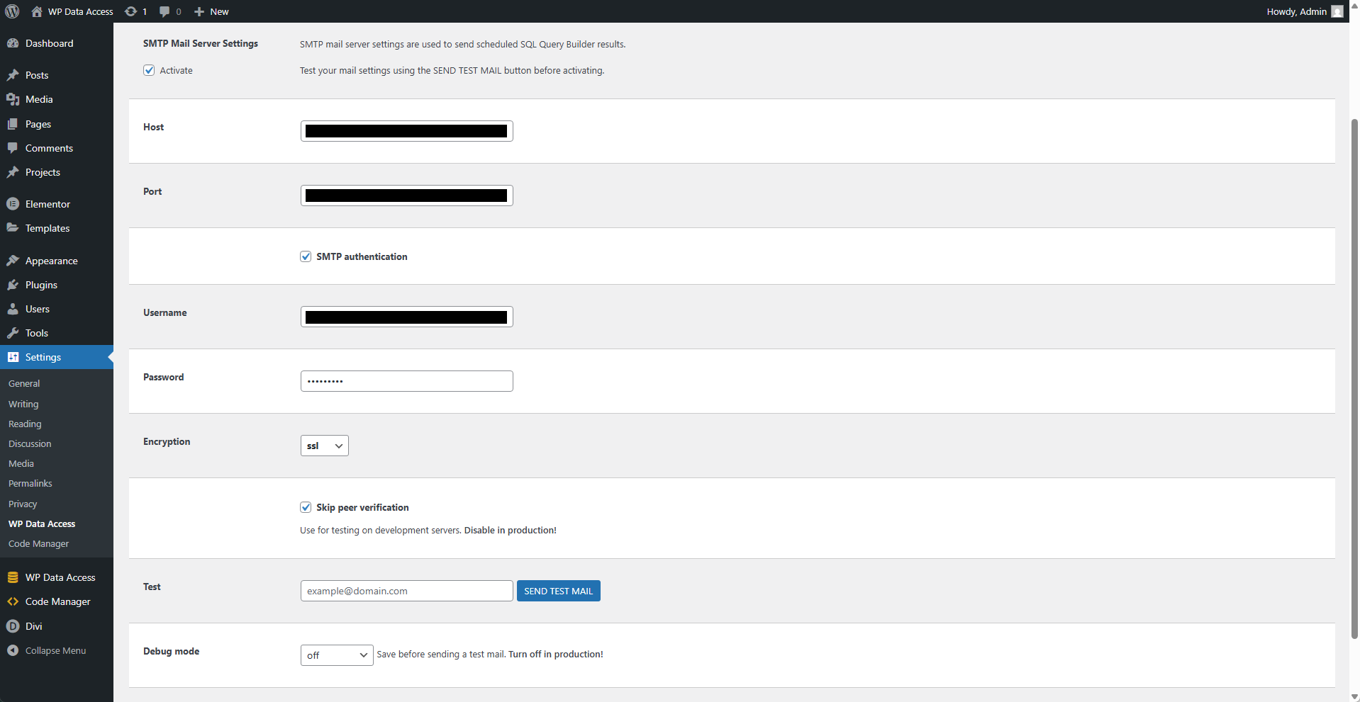 Plugin Settings - Mail
